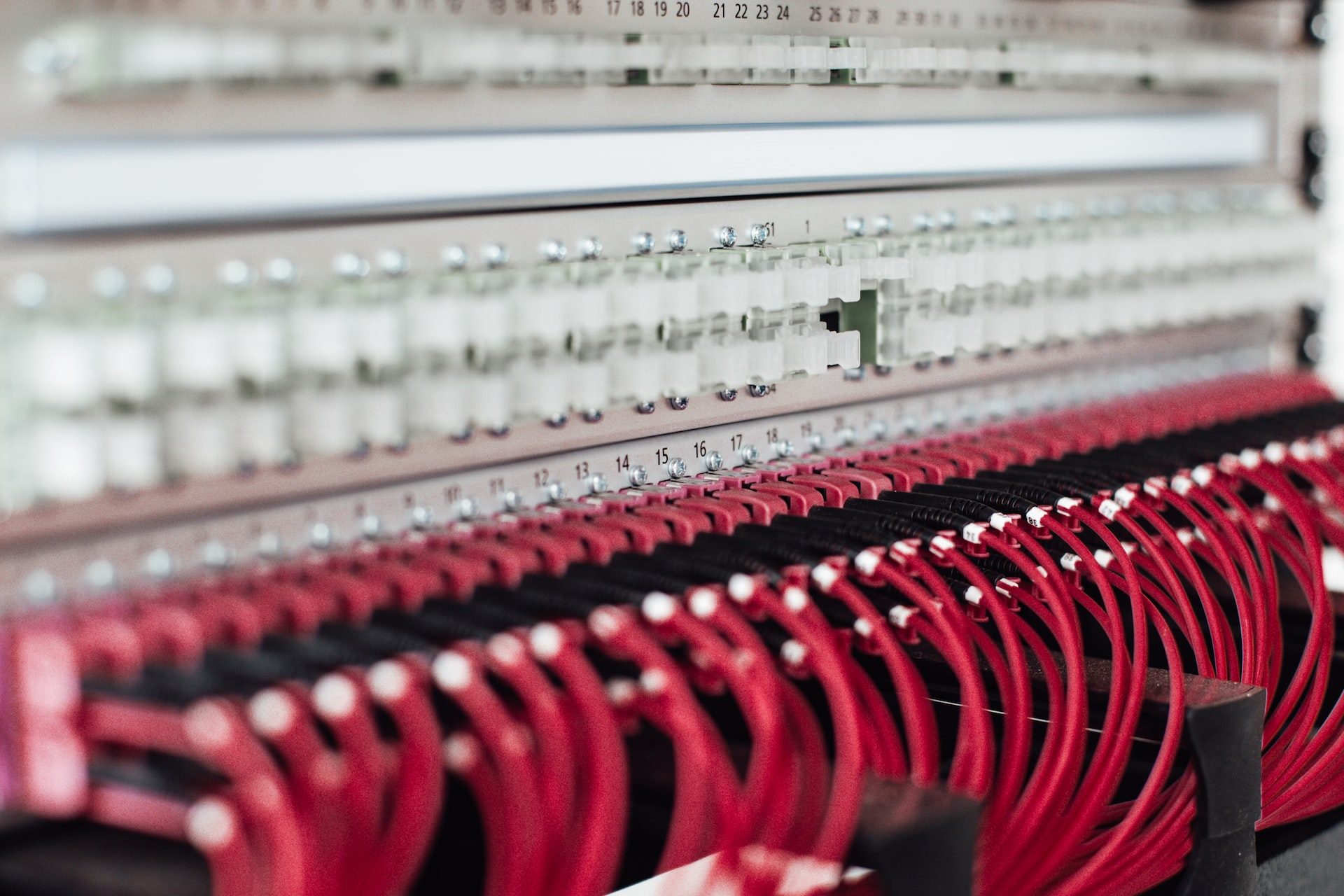 Structured cabling system being installed